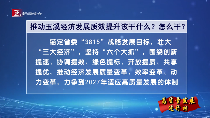 推动玉溪经济发展质效提升该干什么？怎么干？