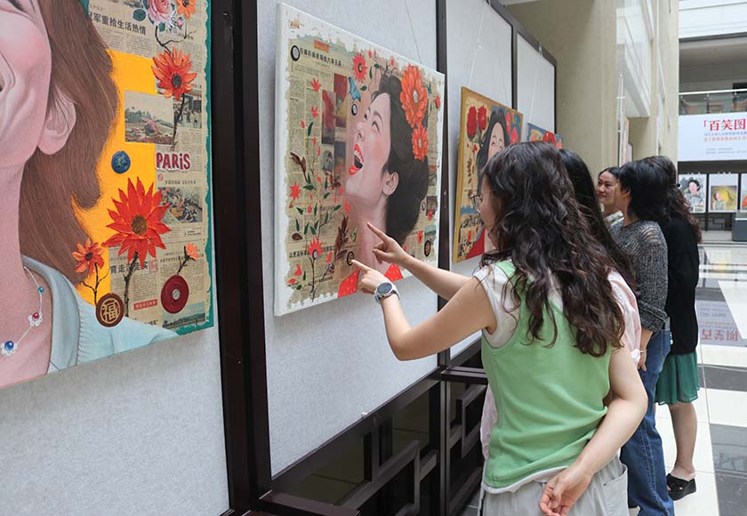 聂子惠《百笑图》像素蛋彩画艺术展开展 百张笑脸定格玉溪城市温度
